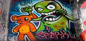 melbourne street art A monster and a teddy bear in Melbourne